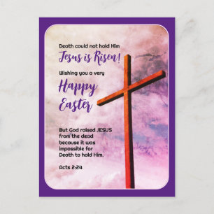 JESUS IS RISEN Christian Easter Holiday Postcard