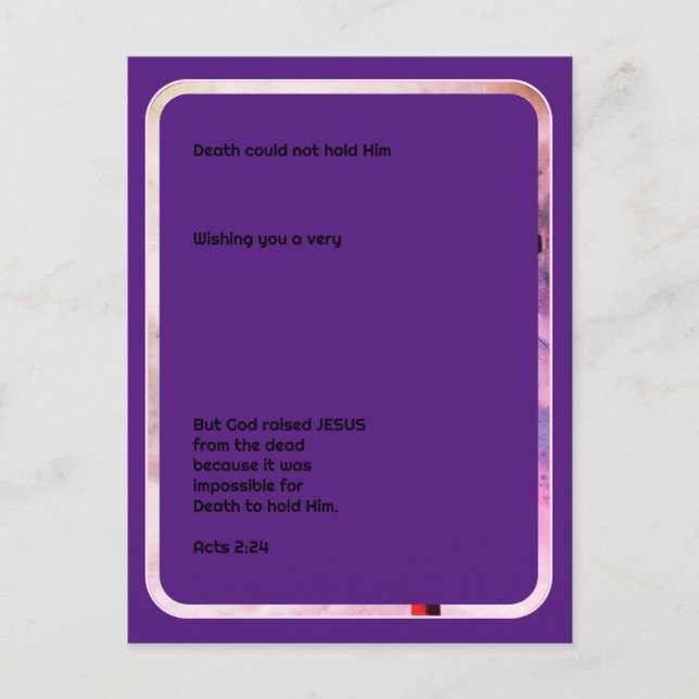 JESUS IS RISEN Christian Easter Holiday Postcard (Front)