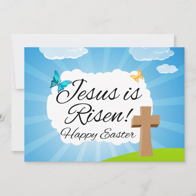 Jesus is Risen, Christian Easter Invitation (Front)