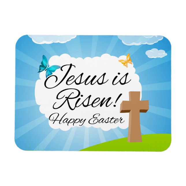 Jesus is Risen, Christian Easter Magnet (Horizontal)