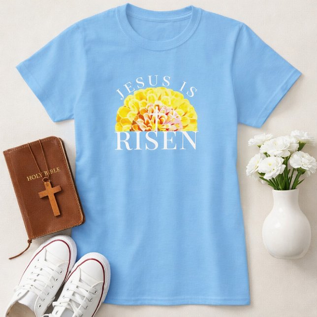 Jesus is Risen Floral Christian Spring Easter T-Shirt (Jesus is Risen Easter Shirt)