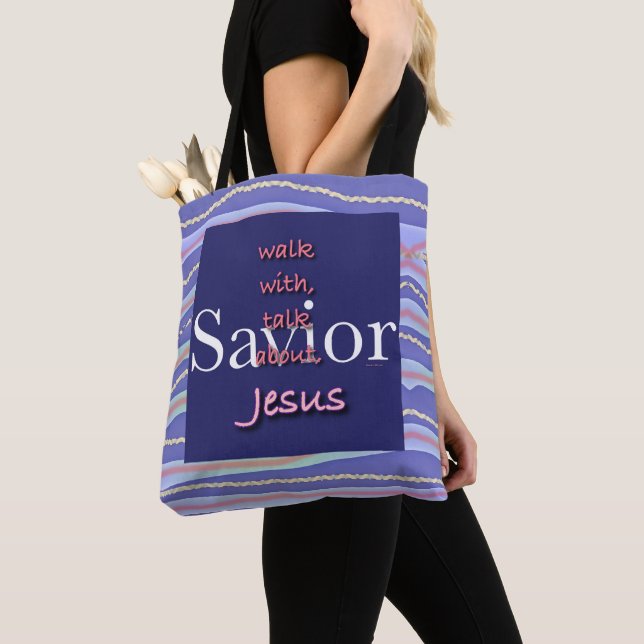 Jesus Is Saviour Stripe  Tote Bag (Close Up)