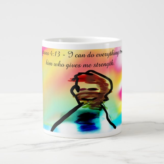 jesus is strength large coffee mug (Front)