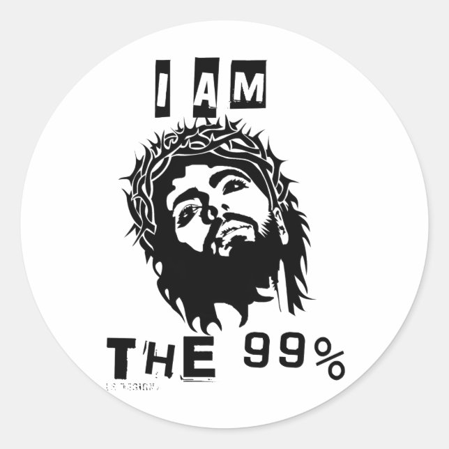 Jesus Is The 99% Classic Round Sticker (Front)