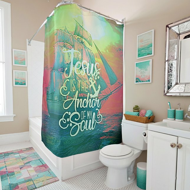 Jesus is the Anchor Shower Curtain (Creator Uploaded)