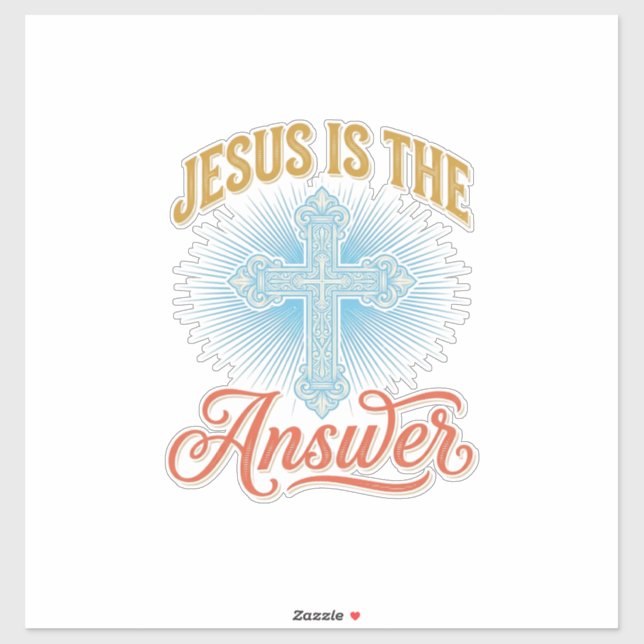 Jesus Is the Answer Christian Cross Vector Design_ (Sheet)
