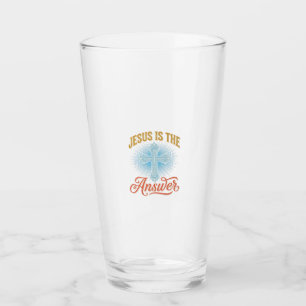 Jesus Is the Answer Christian Cross Vector Design_ Glass