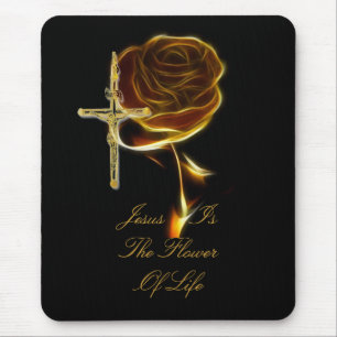 JESUS IS THE FLOWER OF LIFE MOUSE PAD