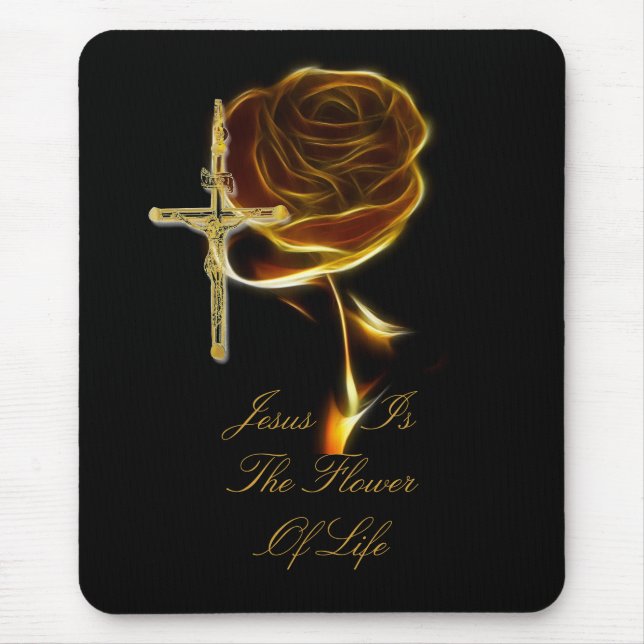 JESUS IS THE FLOWER OF LIFE MOUSE PAD (Front)