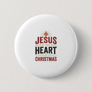 Jesus Is the Heart of Christmas Vintage Shirt 6 Cm Round Badge