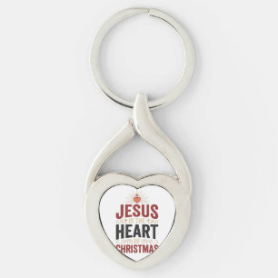 Jesus Is the Heart of Christmas Vintage Shirt Key Ring