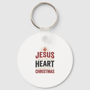 Jesus Is the Heart of Christmas Vintage Shirt Key Ring