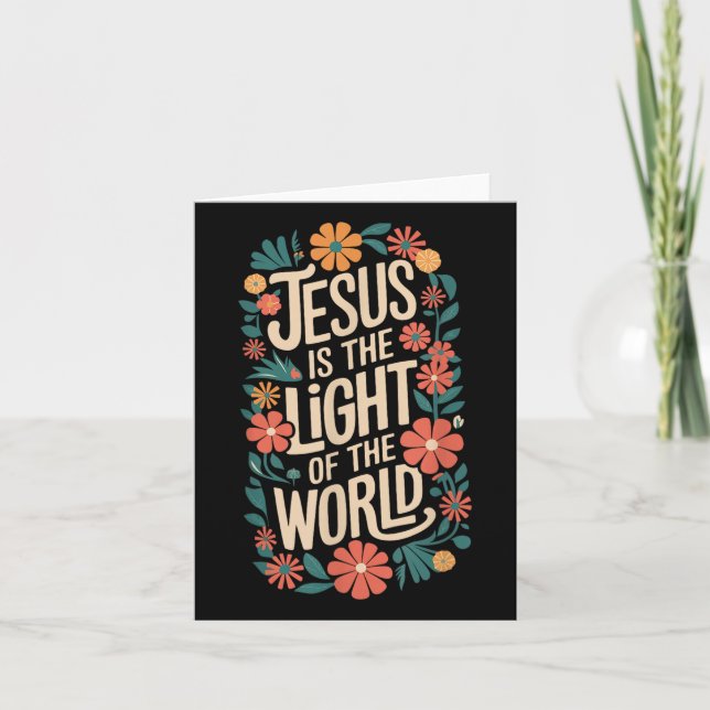 Jesus Is The Light Religious Christian  Card (Front)
