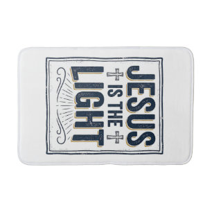 Jesus Is The Light Vintage Christian Shirt Bath Mat