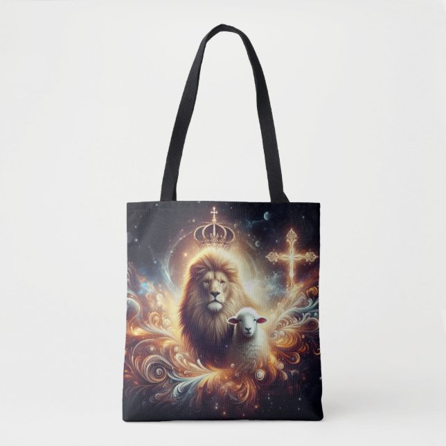 Jesus is the Lion and the Lamb  Tote Bag (Front)