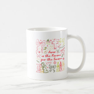 Jesus Is The Reason Christian Cross Coquette Bow C Coffee Mug