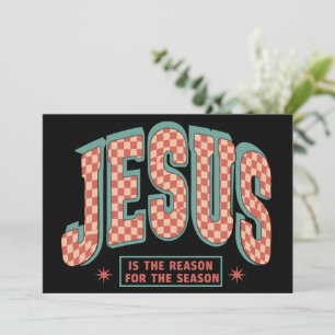 Jesus Is The Reason Christmas Christian Retro  Holiday Card