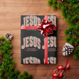 Jesus Is The Reason Christmas Christian Retro Wrapping Paper