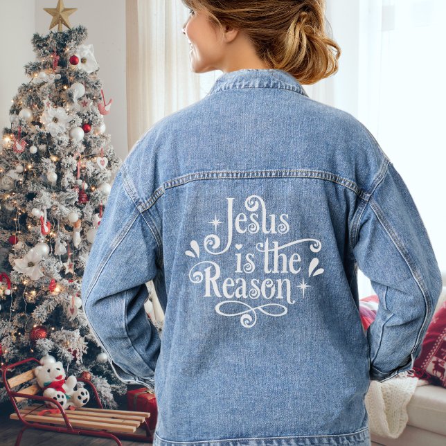 Jesus Is The Reason Christmas Denim Jacket (Jesus Is The Reason Christmas Denim Jacket)