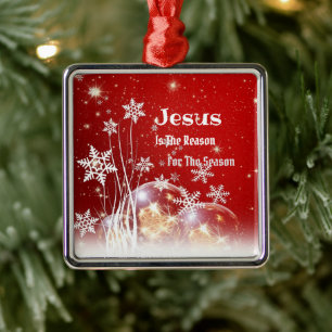 Jesus Is the Reason Christmas  Metal Tree Decoration