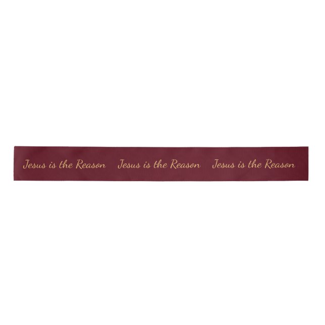 Jesus is the Reason Christmas Red Ribbon Satin Ribbon (Front)