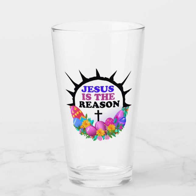 Jesus is the Reason - Easter Wreath  Glass (Front)