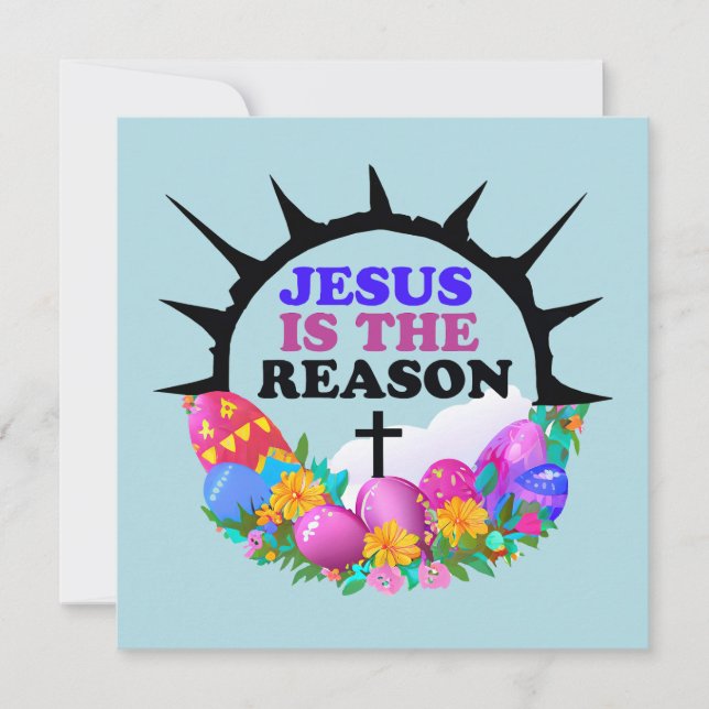 Jesus is the Reason - Easter Wreath  Holiday Card (Front)