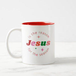 Jesus is the Reason Festive Christmas Season Two-Tone Coffee Mug