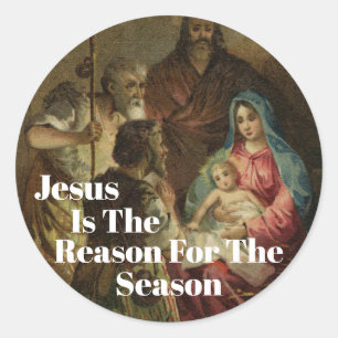 Jesus Is The Reason For Christmas Classic Round Sticker