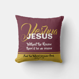JESUS IS THE REASON FOR SEASON Christian Christmas Cushion