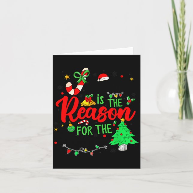 Jesus Is The Reason For Season Christmas Family Pa Card (Front)