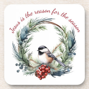 JESUS IS THE REASON FOR SEASON Christmas quote Coaster
