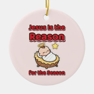 Jesus Is the Reason for the Season Baby Jesus Ceramic Tree Decoration