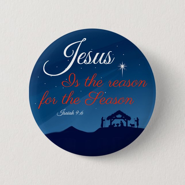 Jesus is the reason for the season button (Front)