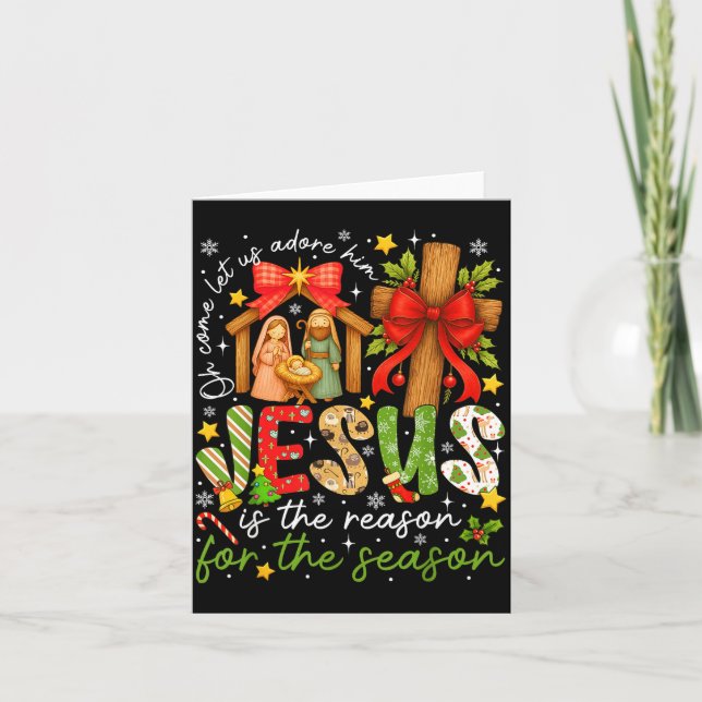 Jesus Is The Reason For The Season Christian Chris Card (Front)