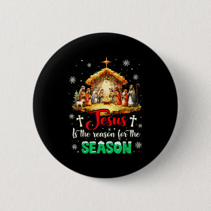Jesus Is The Reason For The Season Christian Faith 6 Cm Round Badge