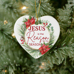 Jesus is the Reason for the Season Christmas Ceramic Tree Decoration