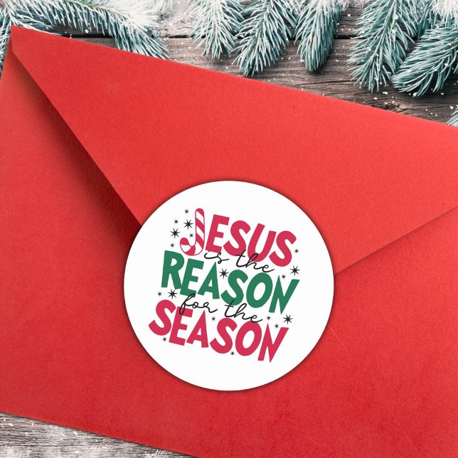 Jesus Is The Reason For The Season Christmas Classic Round Sticker (Creator Uploaded)