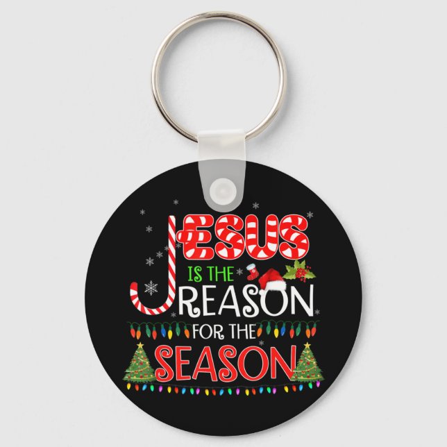 Jesus Is The Reason For The Season Christmas Gifts Key Ring (Front)