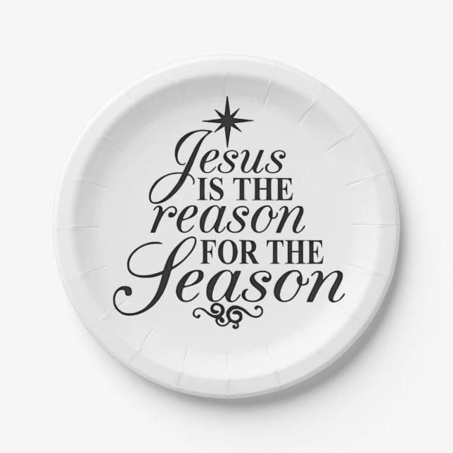 Jesus Is The Reason For The Season Christmas  Paper Plate (Front)