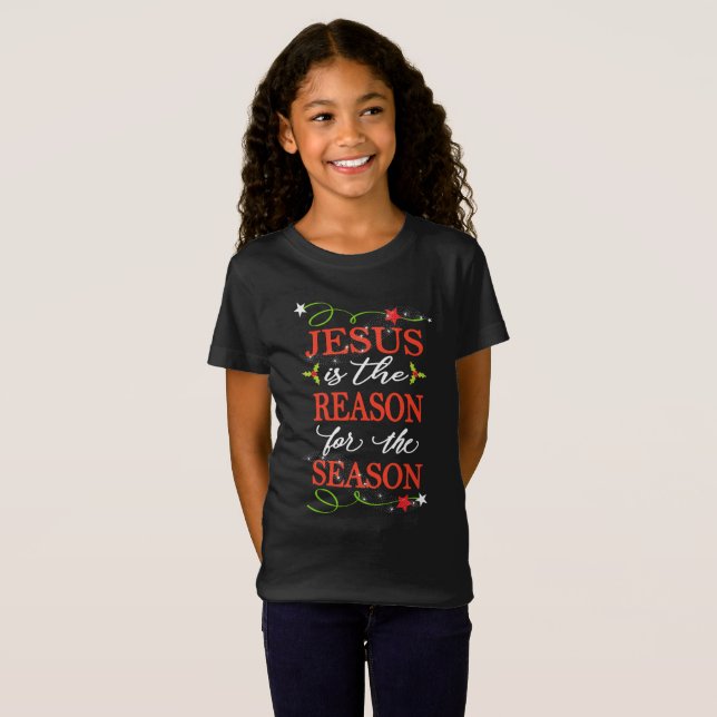Jesus Is The Reason For The Season Folksy T-Shirt (Front Full)