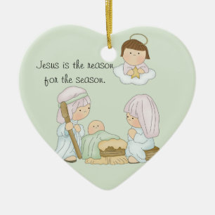 Jesus is the Reason for the Season Heart Ornament