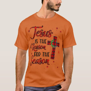 Jesus Is The Reason For The Season Plaid Christian T-Shirt