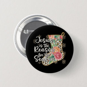 Jesus Is The Reason For The Season Stocking Preppy 6 Cm Round Badge