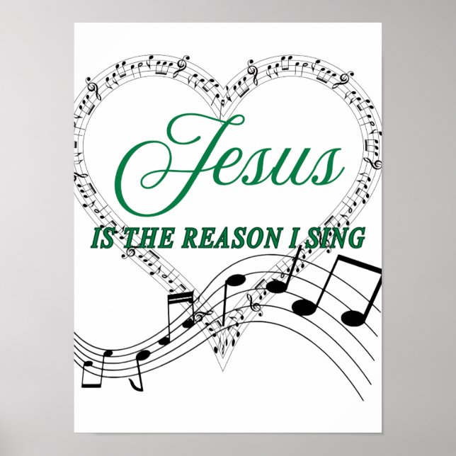 Jesus is the reason I sing music note poster (Front)