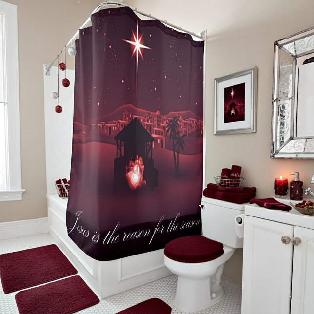 Jesus is the reason nativity shower curtain (Creator Uploaded)