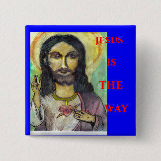 JESUS, IS, THE, WAY 15 CM SQUARE BADGE