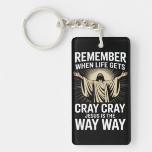 Jesus Is The Way Christmas Funny Faith Religious Key Ring