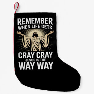 Jesus Is The Way Christmas Funny Faith Religious Small Christmas Stocking