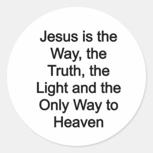 Jesus is the way classic round sticker